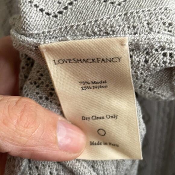 LoveShackFancy Lila Pointelle Slip Dress Petticoat Gray S - Picture 9 of 9